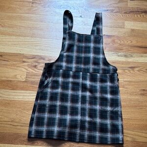 SO Kids Plaid Pinafore Dress - Green and Black